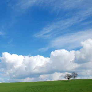 Variety of cloud formations in the sky